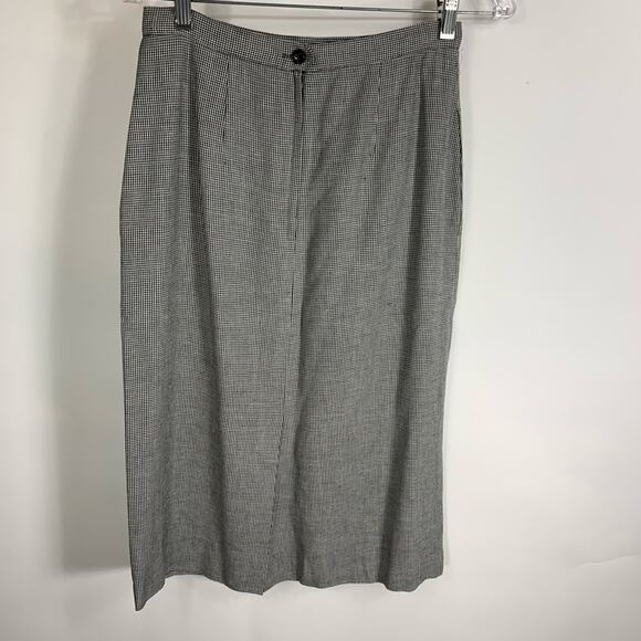 Vintage Herringbone Black White Midi Pencil Skirt XS - Picture 2 of 5